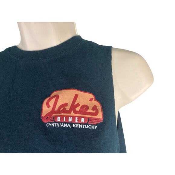 Vintage Jake's Diner Cynthiana KY Sleeveless T-Shirt Women’s Size S‎ Black - Picture 1 of 8